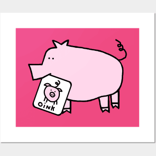 Cute Pig Self Portrait Posters and Art